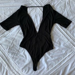 Double V Ribbed Bodysuit
